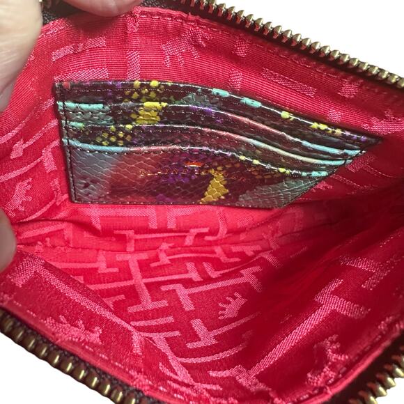 Elaine turner Leather crossbody bag turquoise python pink purple yellow - Picture 5 of 9